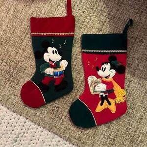 The Disney Catalog Vintagege 90s Mickey and Minnie Mouse Christmas Stockings